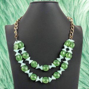 Double Strand Lucite Candy Matinee Statement Necklace